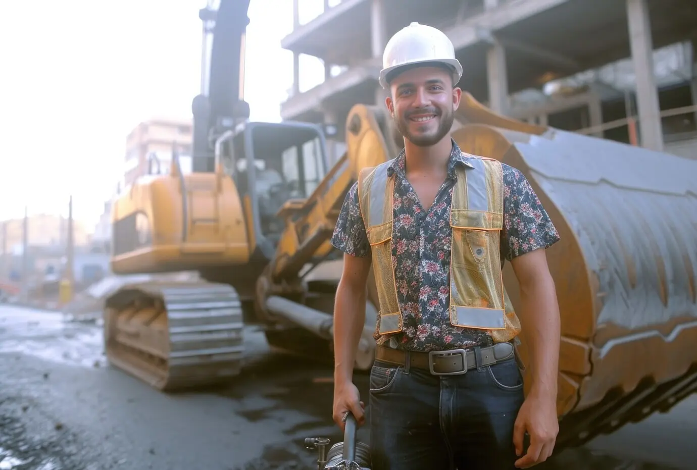 Schwere Maschinen, die in der Bauindustrie und im Ingenieurwesen verwendet werden.