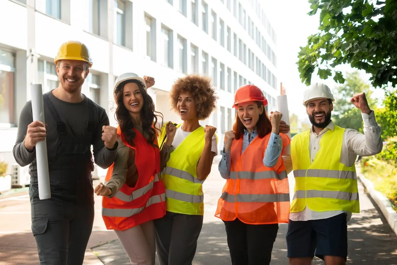 Gewerkschaftsmitglieder, die zusammenarbeiten